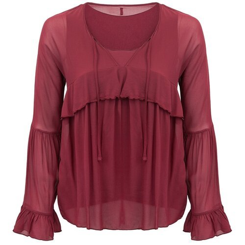 Купить Блуза Deha, размер XS, бордовый
Романтичная полупрозрачная блуза из коллекции бр...