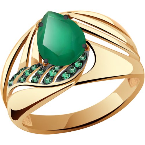 Купить Кольцо Diamant online, золото, 585 проба, фианит, агат, размер 17.5
<p>В нашем и...
