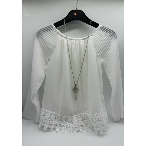 Купить Блуза, размер 16, белый
Нарядная, Итальянская блузка для девочки - премиум качес...