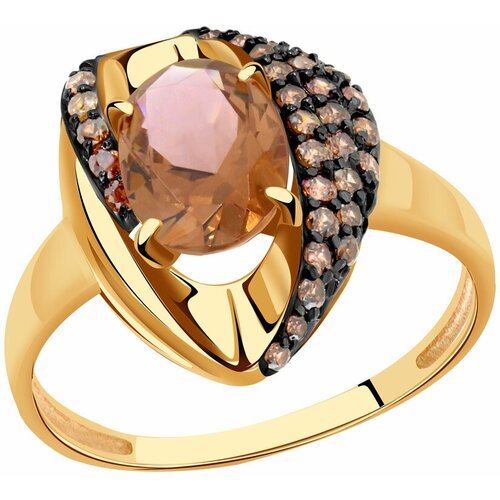 Купить Кольцо Diamant online, золото, 585 проба, фианит, родолит, размер 19
<p>В нашем...