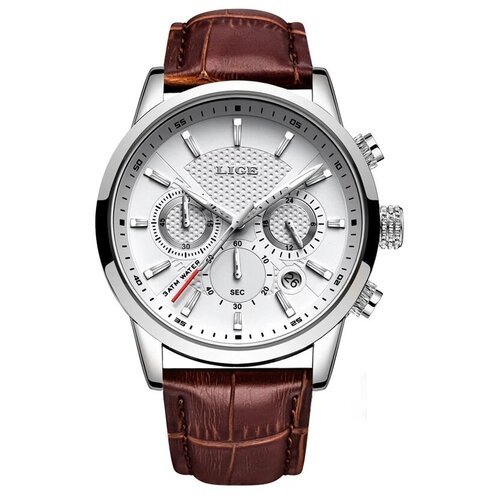 Купить Наручные часы LIGE, белый, коричневый
Элегантные мужские наручные кварцевые часы...