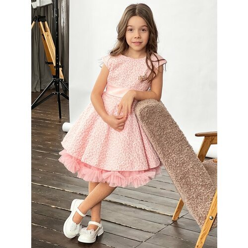 Купить Платье Бушон, размер 122-128, розовый
Платье для девочки праздничное бушон ST36,...
