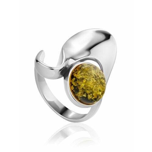 Купить Кольцо, янтарь, безразмерное, зеленый, серебряный
Стильное кольцо «Маверикс» из...
