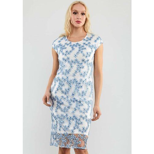Купить Платье TOP DESIGN, размер 44, белый
Нарядное женское платье миди длины без рукав...