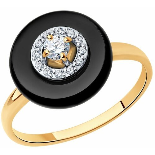Купить Кольцо Diamant online, золото, 585 проба, агат, фианит, размер 17
<p>В нашем инт...