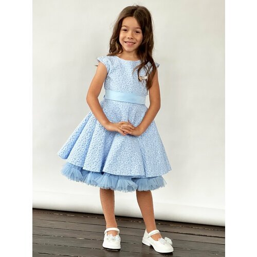 Купить Платье Бушон, размер 128-134, голубой
Платье для девочки праздничное бушон ST36,...