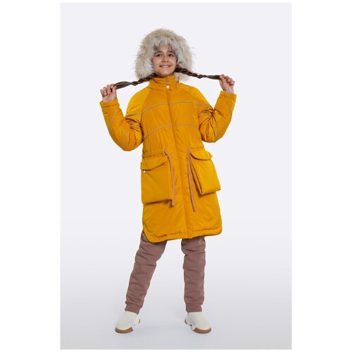 Купить Парка Шалуны, размер 36, 146, желтый
Остромодное зимнее пальто для девочки свобо...