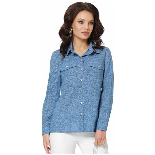 Купить Блуза DS, размер 44, серый, голубой
Рубашка в джинсовом стиле: стильные отстрочк...