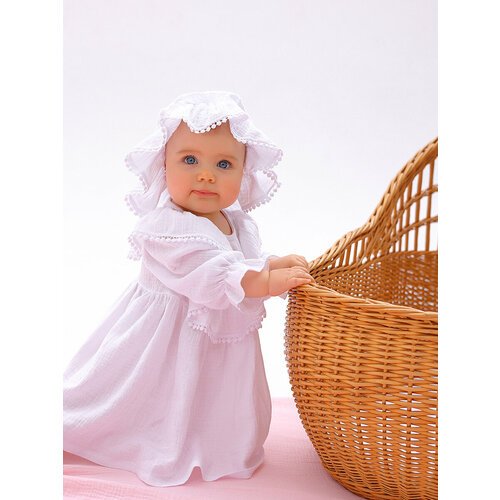 Купить Крестильное платье Jolly Baby , размер 80-86 , белый
Крестильное платье для ново...