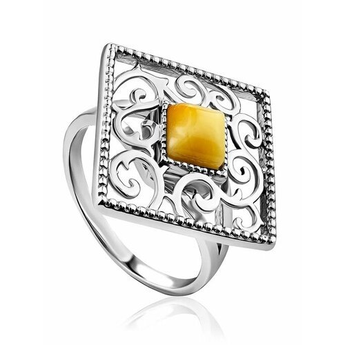 Купить Кольцо, янтарь, безразмерное, белый, серебряный
Нежное изящное кольцо из с натур...
