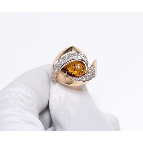 Купить Кольцо Diamant online, золото, 585 проба, фианит, янтарь, размер 19
<p>В нашем и...