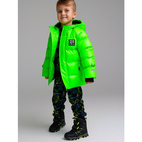 Купить Куртка playToday, размер 98, зеленый
Утепленная куртка из ткани с ветро- и водоо...