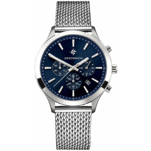Купить Наручные часы GREENWICH, синий, серебряный
Классический хронограф серии Skipper...
