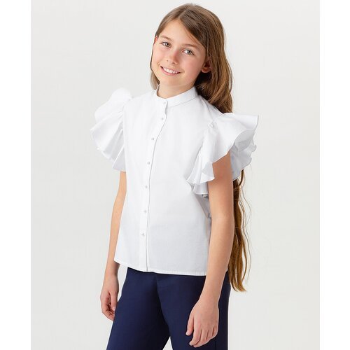 Купить Блуза Button Blue, размер 134, белый
Блузка для девочки белого цвета на пуговица...