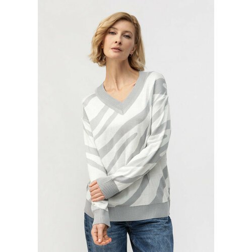 Купить Пуловер VIVAWOOL, размер 58, серый
Теплый пуловер женский с зебровым принтом – и...
