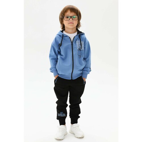 Купить Костюм , размер 134, черный, синий
Модный яркий детский спортивный костюм для ма...