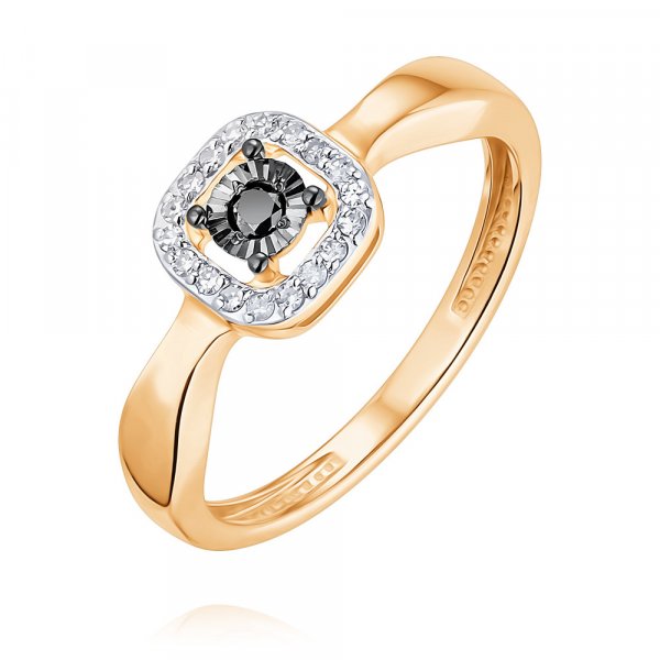 Купить Кольцо
Золотое кольцо с черным бриллиантом Кольцо из красного золота 585 пробы с...