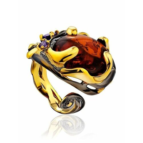 Купить Кольцо, янтарь, безразмерное
Потрясающее кольцо украшенное натуральным коньячным...