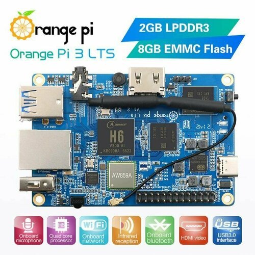 Купить Одноплатный компьютер Orange PI 3 LTS (2GB RAM, 8GB eMMC)
Orange Pi 3 LTS — обно...