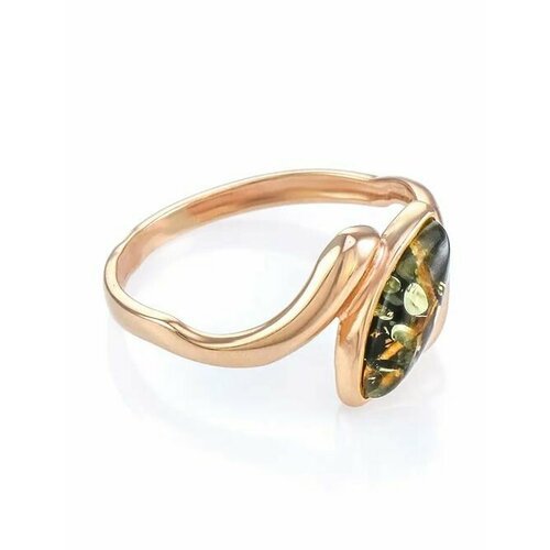 Купить Кольцо, янтарь, безразмерное, зеленый, золотой
Нежное кольцо из с натуральным ба...