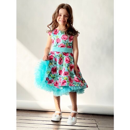 Купить Платье Бушон, размер 134-140, бирюзовый, розовый
Платье для девочки нарядное буш...