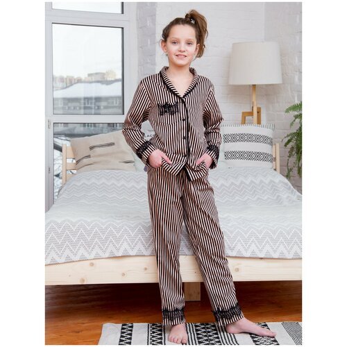 Купить Пижама, размер 104, коричневый, бежевый
Легкая, приятная к телу, детская пижама...