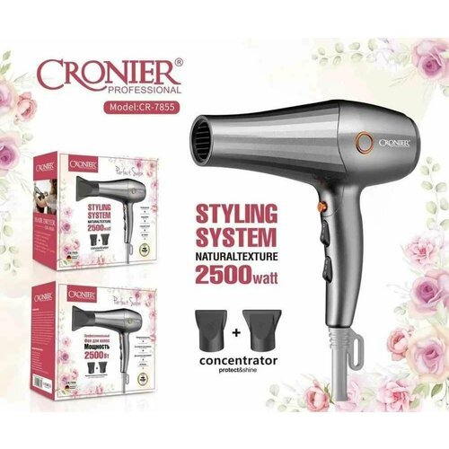 Купить Фен для волос "Cronier" STYLIING SYSTEM (CR-7855) / 2500 Вт 3 Режима температуры...