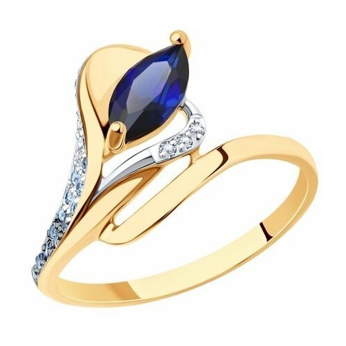 Купить Кольцо Diamant online, золото, 585 проба, корунд, фианит, размер 17.5
<p>В нашем...