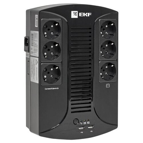 Купить Интерактивный ИБП EKF E-Power Home 800 ВА PROxima черный 480 Вт
<br>Общая информ...