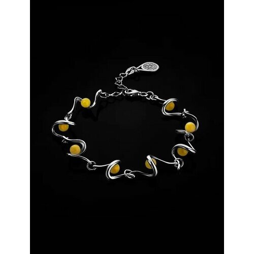 Купить Браслет
браслет «Лея», украшенный натуральным цельным медовым янтарём<br><br> На...