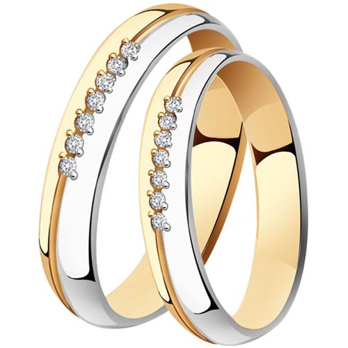 Купить Кольцо обручальное Diamant online, золото, 585 проба, фианит, размер 20.5
<p>В н...