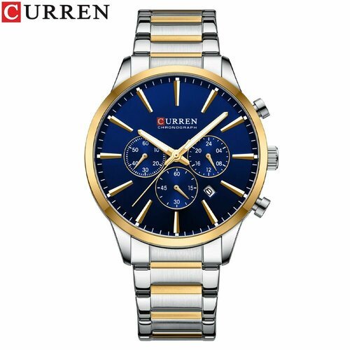 Купить Наручные часы CURREN, синий, желтый
<ul><li>Мужские наручные часы-хронограф на м...