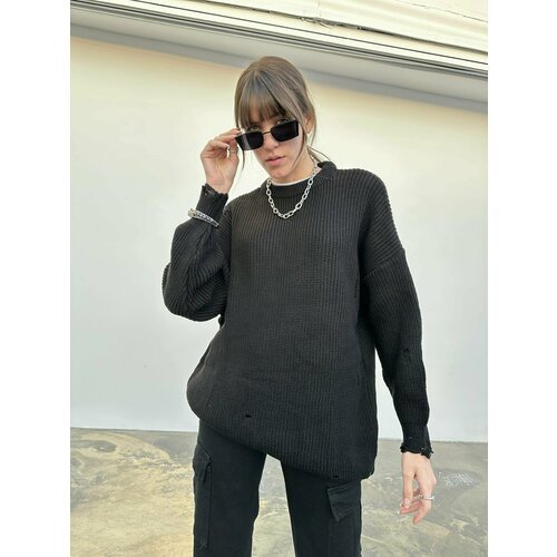 Купить Джемпер QUZU, размер STD, черный
Базовый женский свитер с круглым вырезом и длин...