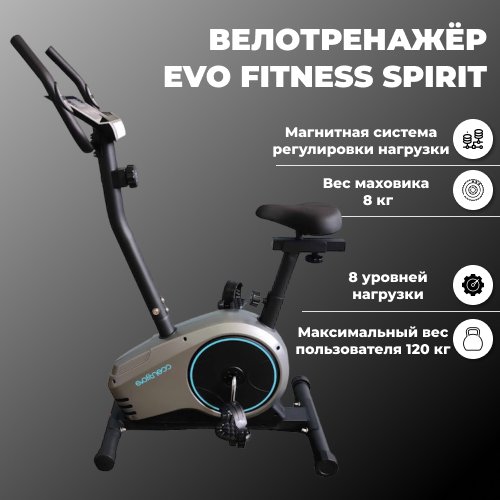 Купить Вертикальный велотренажер Evo Fitness Spirit, черный/серый
EVO FITNESS Spirit –...