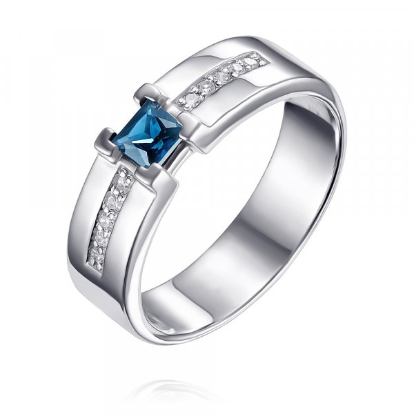 Купить Кольцо
Строгое кольцо в геометрическом стиле, инкрустированное сапфиром и брилли...
