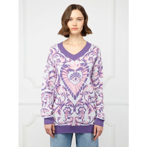Купить Пуловер ELEGANZZA, размер M, розовый, фиолетовый
Удлиненный пуловер оверсайз с п...