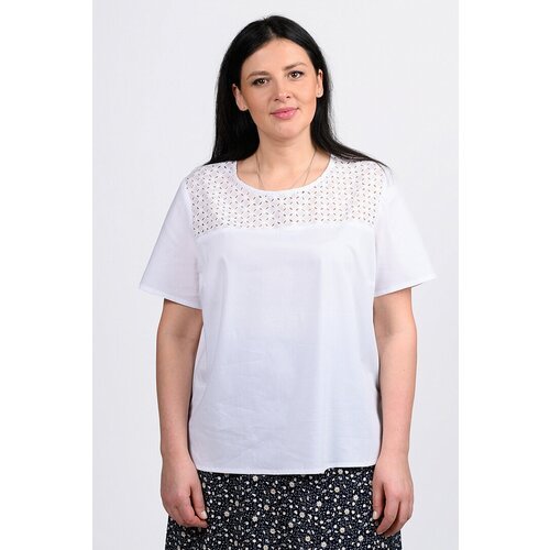 Купить Блуза SVESTA, размер 52, белый
Женская блуза больших размеров из блузочной ткани...