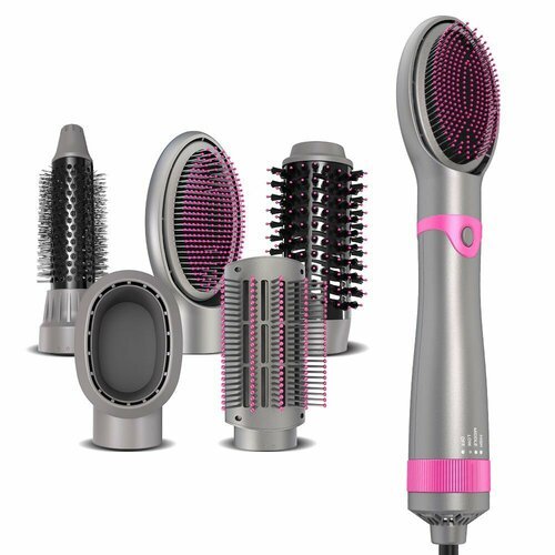 Купить Фен-щетка NoBrand SM-5258 Pink/Silver
Сушите и укладывайте волосы одновременно:...