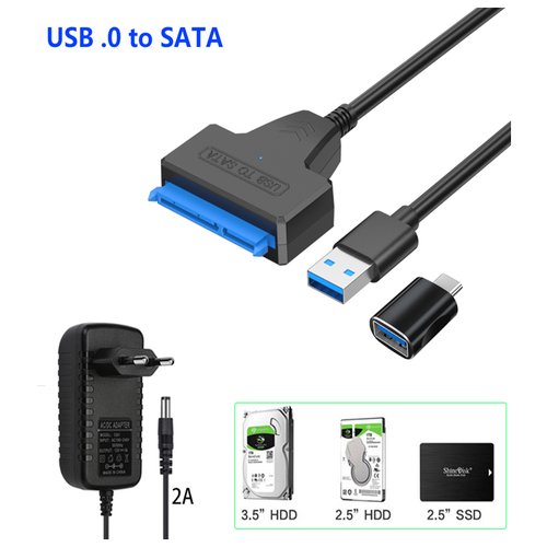 Купить Кабель-переходник для HDD SATA USB 3.0 с доп. питанием
Подходит для подключения...