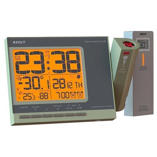Купить Часы с термометром RST 32768, серый
<br><br>Проекция времени и температуры внутр...