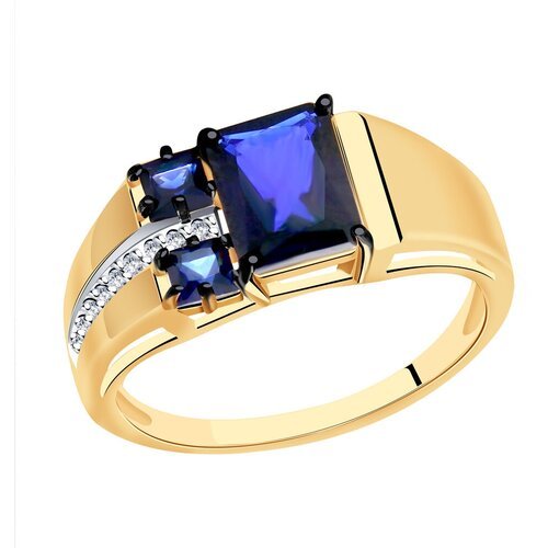 Купить Кольцо Diamant online, золото, 585 проба, фианит, корунд, размер 18
<p>В нашем и...