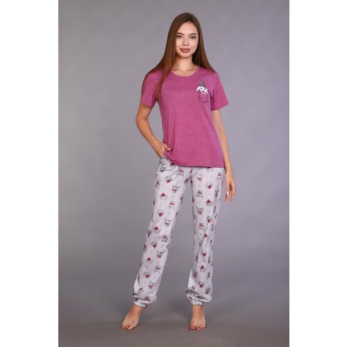 Купить Пижама IvCapriz, размер 54, бордовый, серый
Женская пижама с брюками - идеальный...