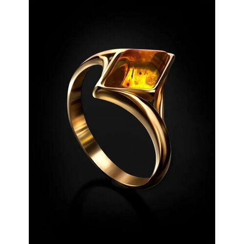 Купить Кольцо, янтарь, безразмерное, желтый, золотой
Лёгкое стильное кольцо в форме ром...