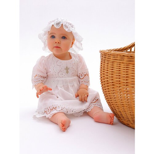 Купить Крестильное платье Jolly Baby , размер 74-80 , белый, бежевый
Крестильный набор...