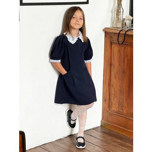 Купить Школьное платье Бушон, размер 146-152, синий
Платье для девочки школьное бушон S...