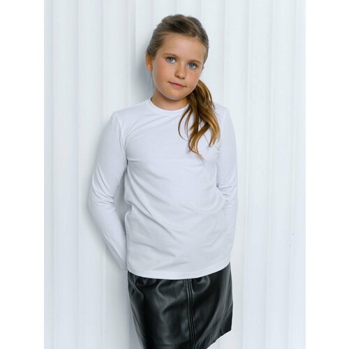 Купить Лонгслив KOT-ON, размер 146, белый
Однотонная детская футболка -лонгслив классич...