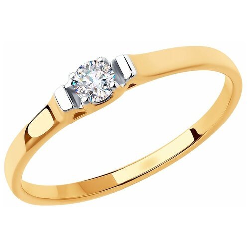 Купить Кольцо помолвочное Diamant, красное золото, 585 проба, фианит, размер 16
Кольцо...