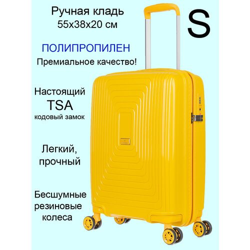 Купить Чемодан L'case Moscow-желтый-S, 35 л, размер S, желтый
Чемодан на колесах для ру...