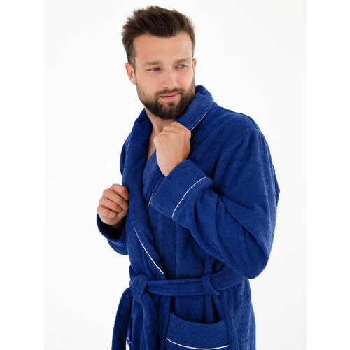 Купить Халат Everliness, размер 58, синий
Классический махровый халат мужской с воротни...