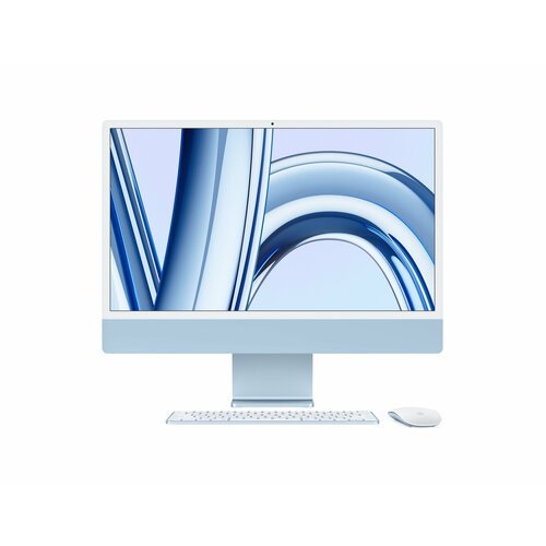 Купить Apple iMac 24" Retina 4,5K, M3 (8C CPU, 8C GPU, 2023), 8 ГБ, 256 ГБ SSD, синий (...